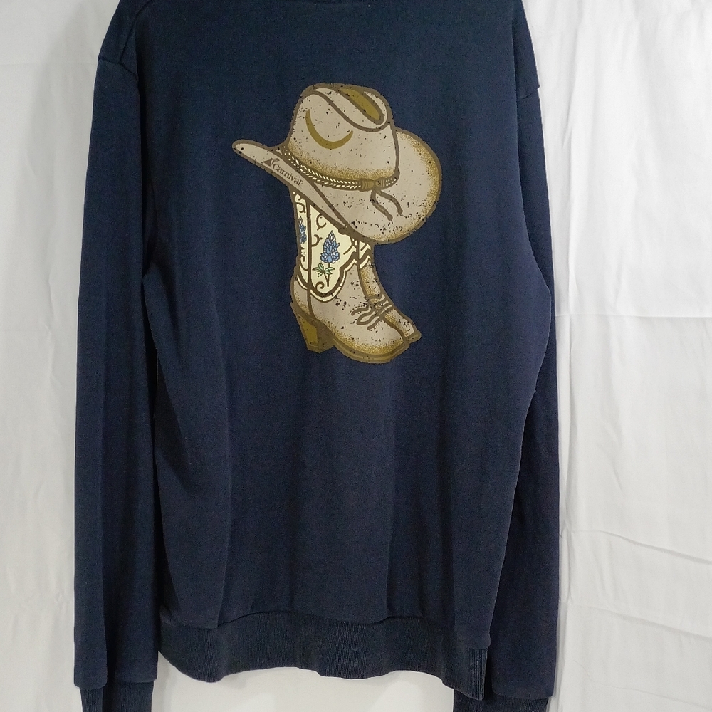 Classic Navy Cowboy Graphic Crewneck Sweatshirt